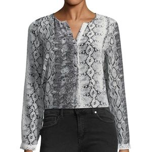 Joie Gray Snake Print Blouse